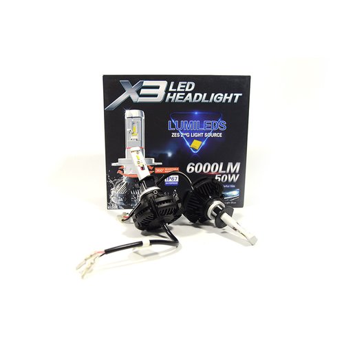 Автомобільні LED лампи H1 6000лм 50W X3 Philips (ЛЕД автолампи з активним охолодженням і ip67)