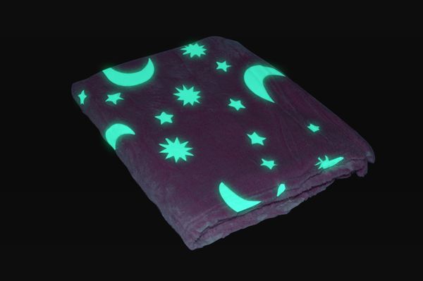 Чарівний плед-покривало Magic Blanket, що світиться в темряві 1,5 х 1,2 см рожеве