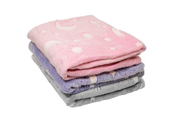 Чарівний плед-покривало Magic Blanket, що світиться в темряві 1,5 х 1,2 см рожеве
