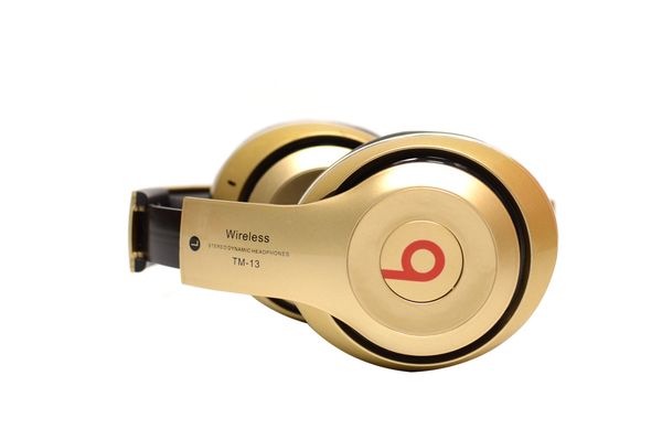 Наушники беспроводные Bluetooth Monster Beats TM-13 с mp3 + FM радио золото