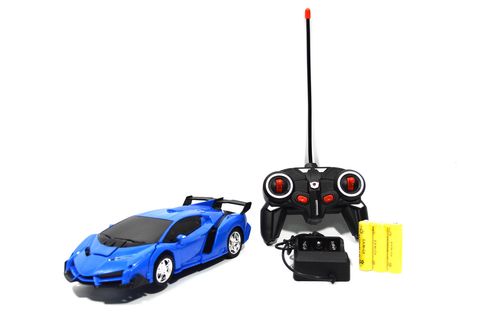 Трансформер на радиоуправлении Lamborghini Robot Car синяя с пультом
