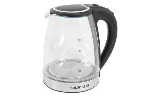 Стеклянный Электрический чайник Goldteller MG-05 (220V, 50HZ 1500W, 1.8L) черный