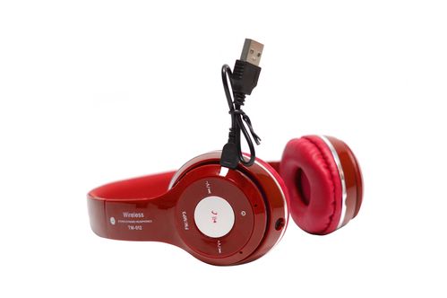 Наушники Monster Beats TM-12 накладные беспроводные Bluetooth с mp3 + FM радио красные