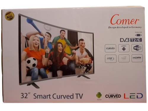 Телевізор COMER 39" вигнутий SmartTV 4K UHDTV LED IPTV Android T2 WIFI Curved TV НІМЕЧЧИНА оригінал!