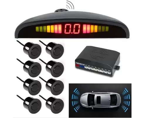 Парктроник на 8 датчиков + дисплей Assistant Parking (парковочный радар, парковочная система)(черный)