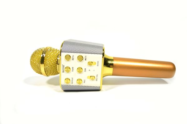 Мікрофон-караоке Bluetooth WSTER WS-1688 (золотий) Мікрофон-караоке Вестер 1688