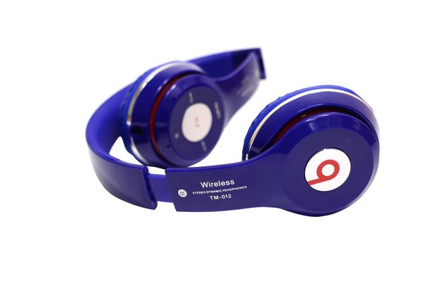 Наушники Monster Beats TM-12 накладные беспроводные Bluetooth с mp3 + FM радио синие