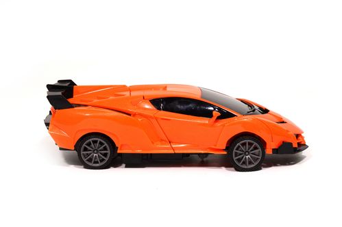 Трансформер на радиоуправлении Lamborghini Robot Car оранжевая с пультом
