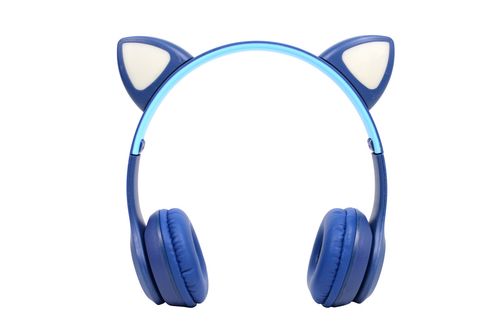 Бездротові Bluetooth навушники Y47 Cat Ear з вушками кішечки і LED підсвічуванням (Сині)