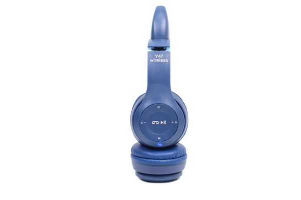 Бездротові Bluetooth навушники Y47 Cat Ear з вушками кішечки і LED підсвічуванням (Сині)