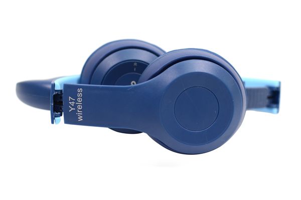 Беспроводные Bluetooth наушники Y47 Cat Ear с ушками кошечки и LED подсветкой (Синие)