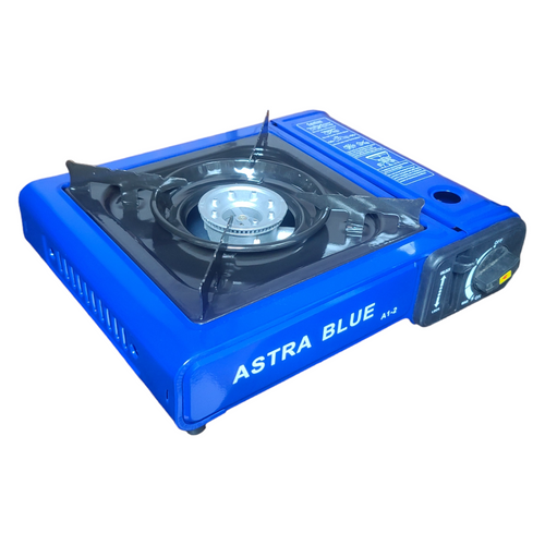 Газова туристична плита Astra blue A1 на одну конфорку, з п'єзорозпаломігом, у кейсі.