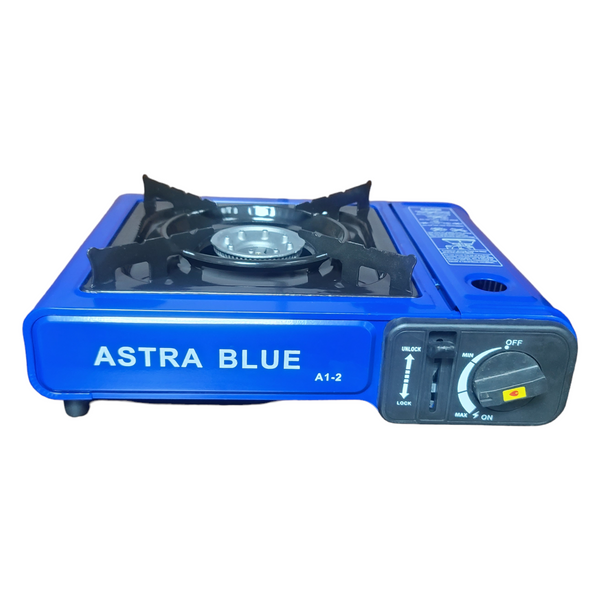 Газова туристична плита Astra blue A1 на одну конфорку, з п'єзорозпаломігом, у кейсі.