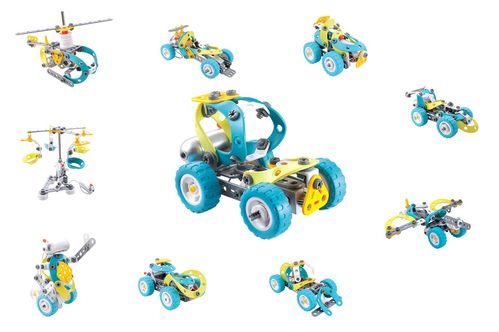 Развивающий конструктор для детей Build & Play 5 в 1 с мотором 109 элементов