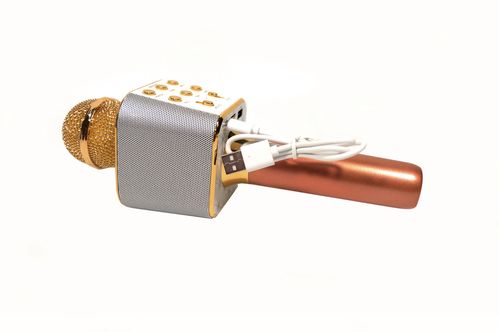 Мікрофон-караоке Bluetooth WSTER WS-1688 (рожеве золото) Мікрофон-караоке Вестер 1688