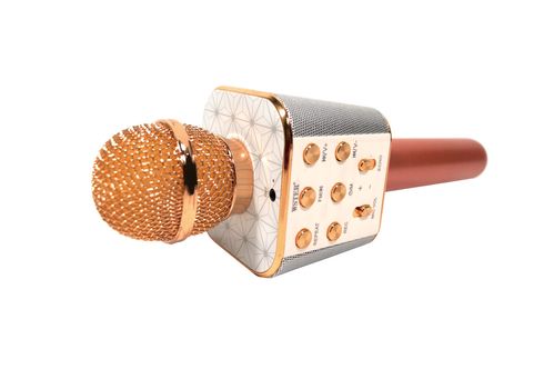 Микрофон-караоке Bluetooth WSTER WS-1688 (розовое золото) микрофон-караоке Вестер 1688