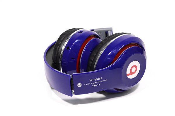 Наушники беспроводные Bluetooth Monster Beats TM-13 с mp3 + FM радио синие