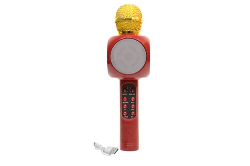 Мікрофон Bluetooth WS 1816 2 в 1 (бездротовий багатофункціональний мікрофон)(червоний)