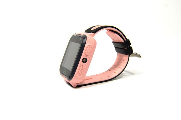 Детский умный часы-телефон с GPS, кнопкой SOS Smart Watch F2 с фонариком розовый