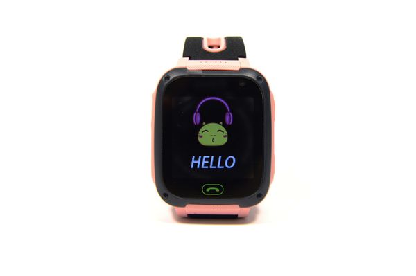 Дитячий розумний годинник-телефон з GPS, кнопкою SOS Smart Watch F2 з ліхтариком рожевий