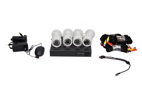 Набір камер відеоспостереження AHD KIT 4CH KIT (6604) 1080P 4 камери дротові пластикові