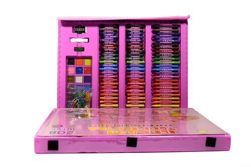 Набір для малювання з мольбертом Валізу творчості 208 предметів (рожевий) для дівчинки
