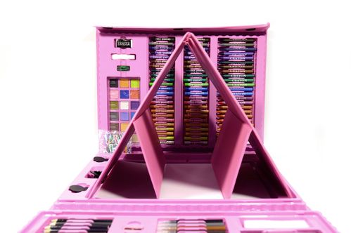 Набір для малювання з мольбертом Валізу творчості 208 предметів (рожевий) для дівчинки