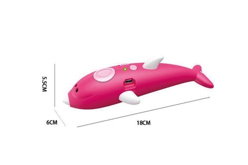 Беспроводная 3D ручка в виде дельфина (низкотемпературная 3д-ручки для детей и взрослых) розовая