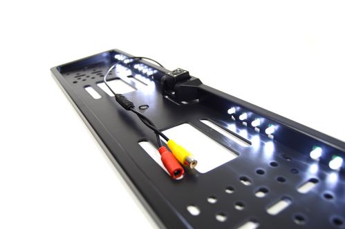 Камера заднего вида в рамке автомобильного номера с 16 LED подсветкой (Черная)