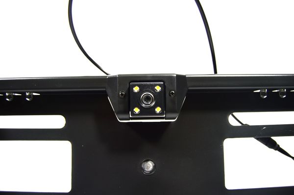Камера заднього виду в рамці автомобільного номера з 16 LED підсвічуванням (Чорна)